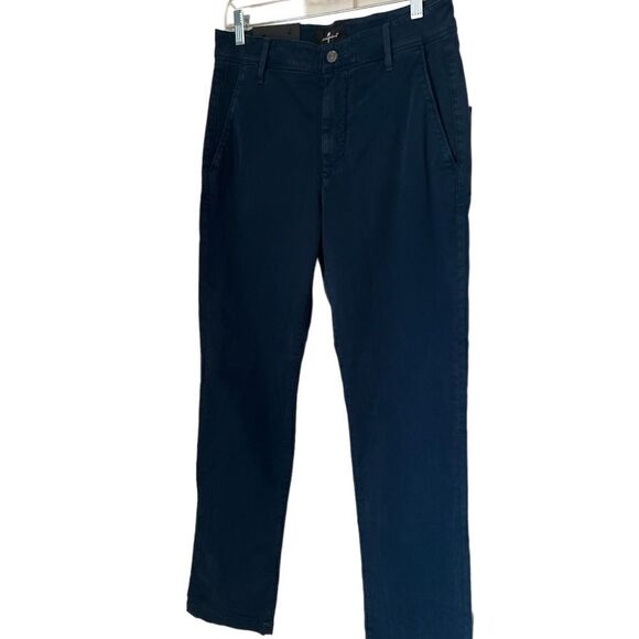NWT 7 for All Mankind Men’s LUXE PERFORMANCE SLIMMY CHINO IN SATEEN NAVY sz 28 - Picture 3 of 11
